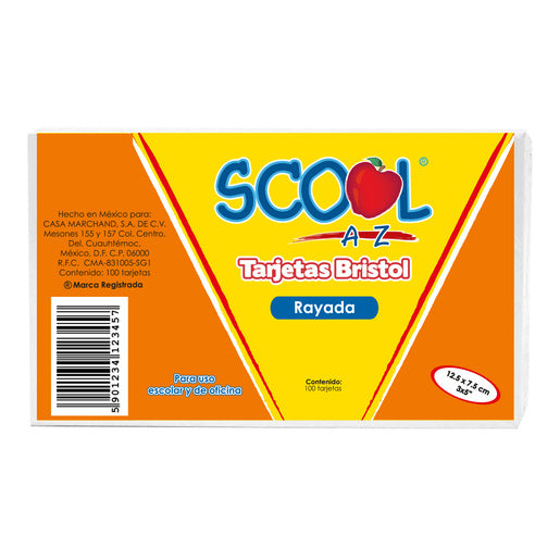 TARJETA BRISTOL  RAYADA3x5 4942